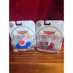 Disney Pixar Cars Christmas Holiday Lightning McQueen And Doc Hudson Lot 2 New